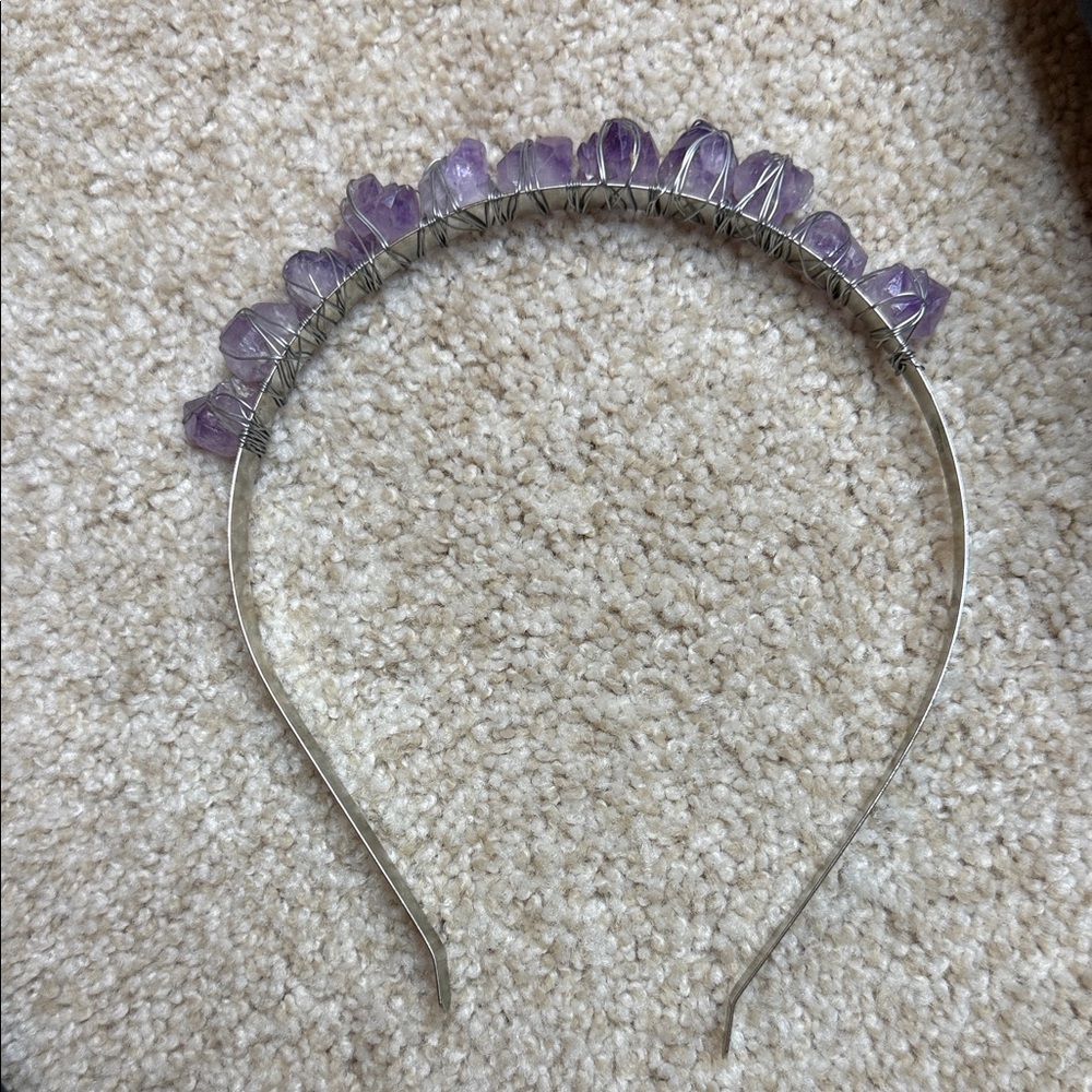Amethyst Crystal Crown Head Band